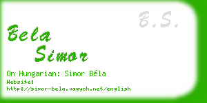 bela simor business card