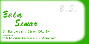 bela simor business card